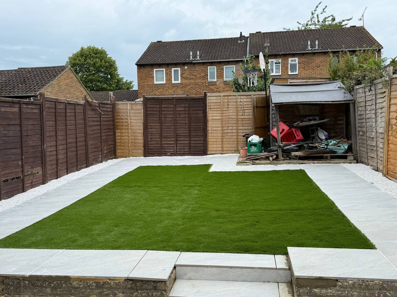 Modern Patio & Turf Installation